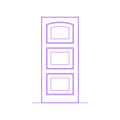 Buildings Exterior Doors Solid Entry Door Horizontal 3 Panels Arched Sketch Svg Vector, Free Vectors File